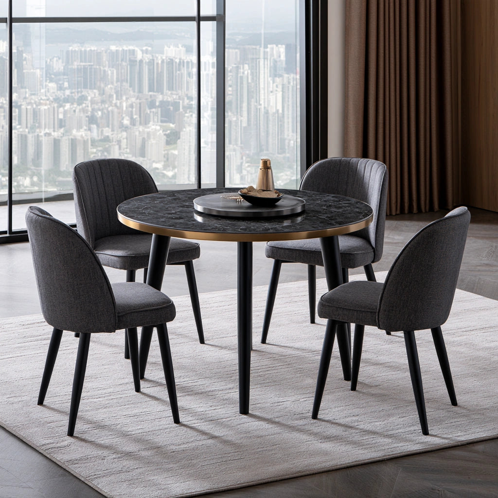 Essgruppe mit Tisch und Stühlen, Farbe: schwarz