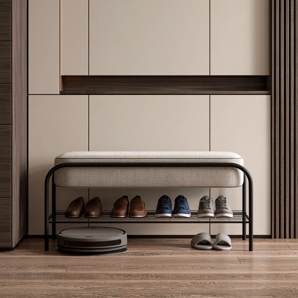 Schuhbank mit Stauraum, Farbe: schwarz