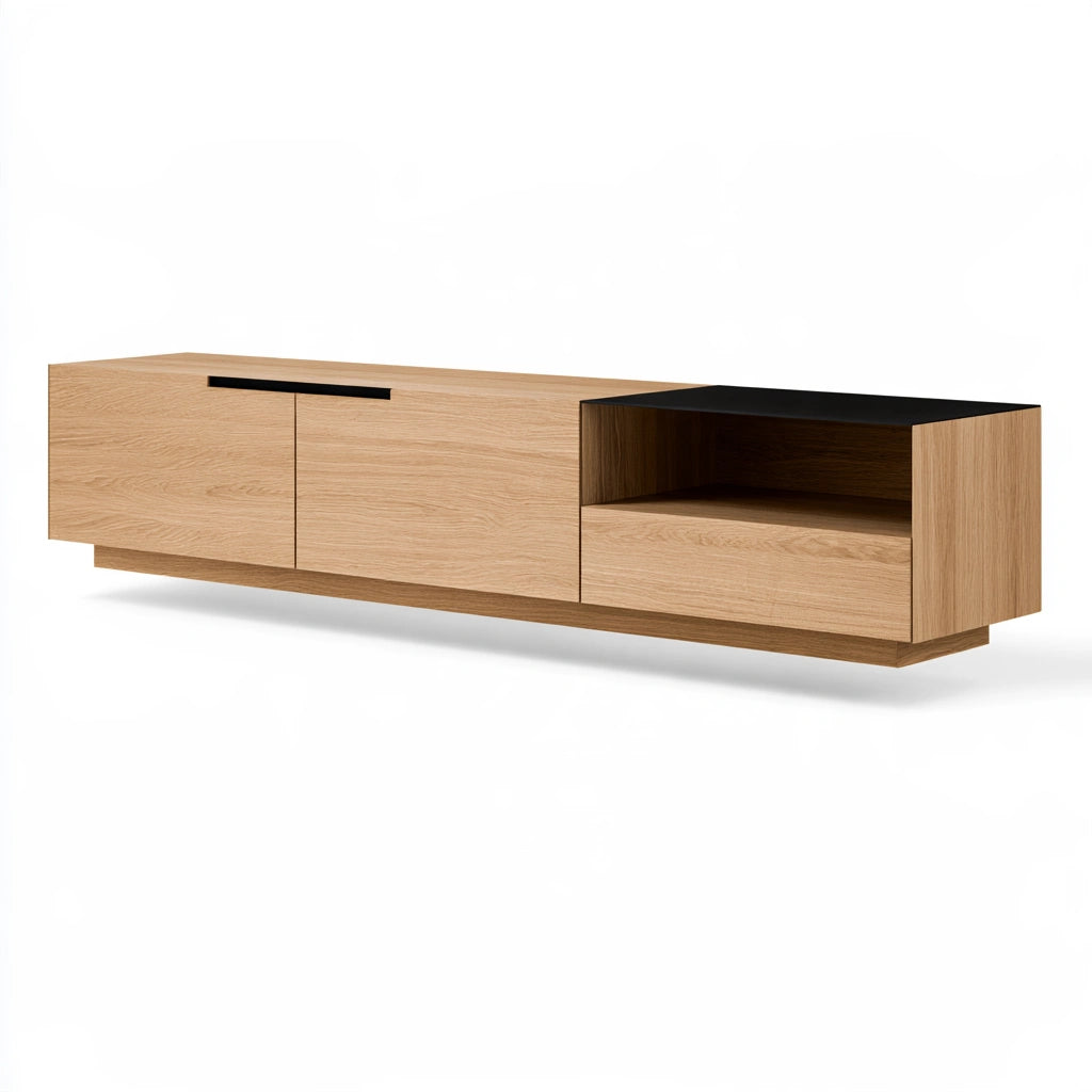 Moderner TV-Schrank, in Eichenoptik, zur Wandmontage, Farbe: hellbraun