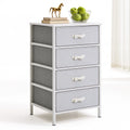 Mehrstufiges Aufbewahrungsregal, mit Stoffbezug, mit vier Schubladen, Farbe: weiß
