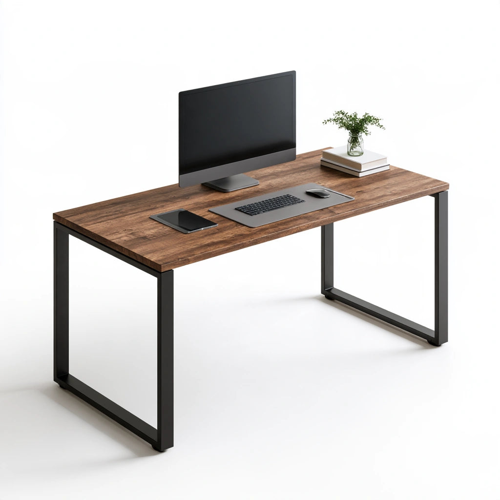 Moderner Schreibtisch, aus Holz, Farbe: braun